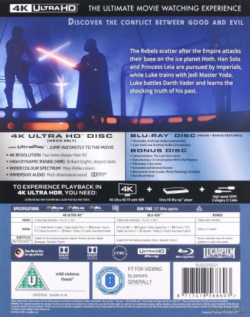 Star Wars: Episode V - The Empire Strikes Back (Gwiezdne wojny: Część V - Imperium kontratakuje) [Blu-Ray 4K]+[Blu-Ray]