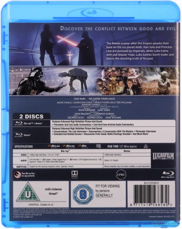 Star Wars: Episode V - The Empire Strikes Back (Gwiezdne wojny: Część V - Imperium kontratakuje) [Blu-Ray]