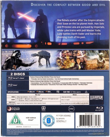 Star Wars: Episode V - The Empire Strikes Back (Gwiezdne wojny: Część V - Imperium kontratakuje) [Blu-Ray]
