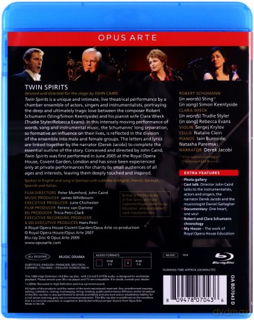 Sting Performs Schumann: Twin Spirits [Blu-Ray]