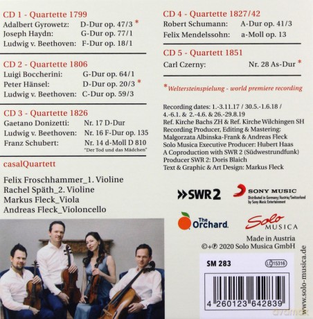 Casal Quartet: Beethovens World 1799-1851: The Revolutionist And His Rivals [5CD]