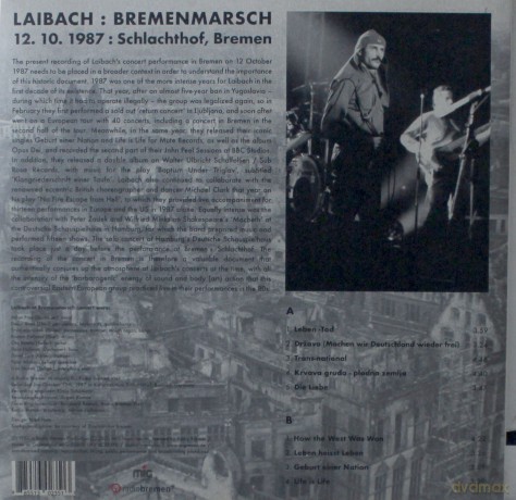 Laibach: Bremenmarsch Live At Schlachthof [Winyl]+[CD]