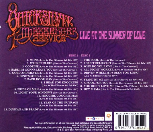 Quicksilver Messenger Service: Live At The Summer Of Love [2CD]