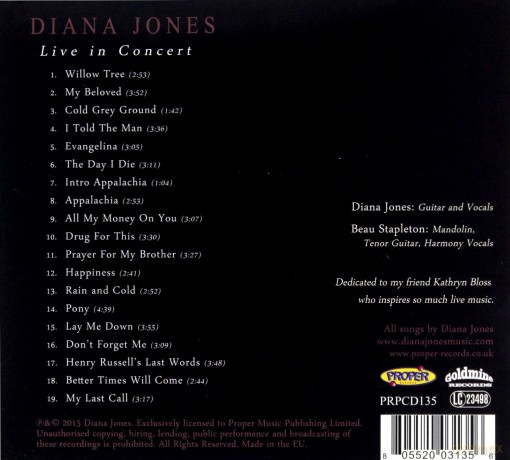 Diana Jones: Live In Concert [CD]