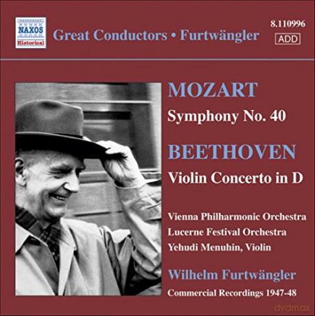 Menuhinvienna Pofurtwangler: Mozart Beethoven Symphony No 40 [CD]