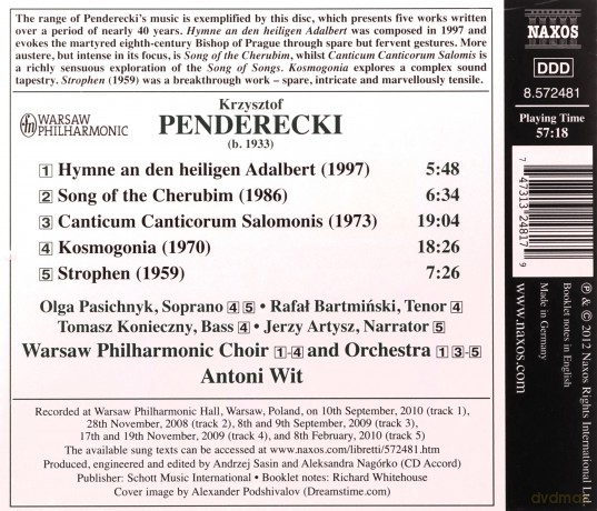 Warsaw Phil Orchchoirwit: Pendereckikosmogonia [CD]