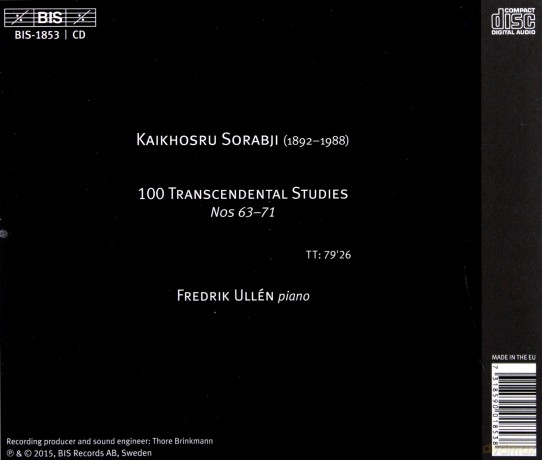 Fredrik Ullen: Sorabji100 Transcendental Studies [CD]