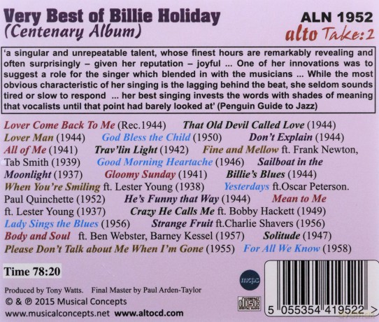Billie Holiday (Var Orchs Etc): Very Best Of Billie Holiday [CD]