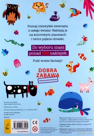 Ponad 100 naklejek. Kolorowe zwierzaki. Naklejkowo [KSIĄŻKA]