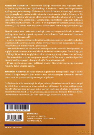 Słownik terminologii prawniczej polsko-francuski - Aleksandra Machowska [KSIĄŻKA]