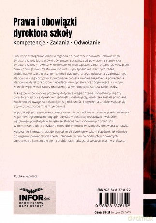 Prawa i obowiązki dyrektora szkoły. - Agata Piszko [KSIĄŻKA]