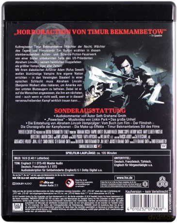 Abraham Lincoln: Vampire Hunter (Abraham Lincoln: Łowca wampirów) [Blu-Ray]