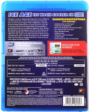 Ice Age: Dawn of the Dinosaurs (Epoka lodowcowa 3: Era dinozaurów) [Blu-Ray 3D]+[Blu-Ray]