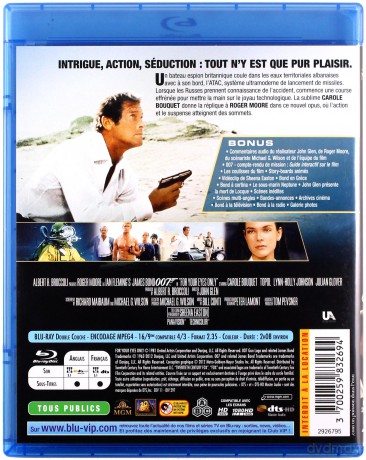 007 James Bond For Your Eyes Only (Tylko dla twoich oczu) [Blu-Ray]