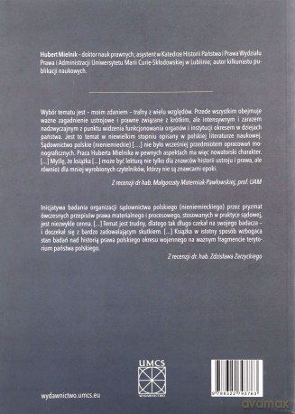 Sądownictwo polskie (nieniemieckie) w dystrykcie lubelskim Generalnego Gubernatorstwa w latach 1939-1944 - Hubert Mielnik [KSIĄŻKA]