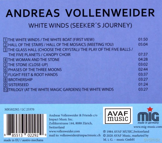 Andreas Vollenweider: White Winds (digipack) [CD]