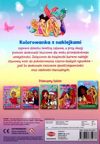 Barbbie Dreamtopia Kolorowanka z naklejkami NA-1401 [KSIĄŻKA]