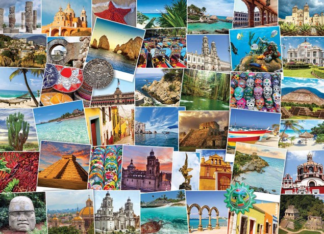 EUROGRAPHICS 1000 el. Pocztówki z Meksyku 6000-0767 [PUZZLE]