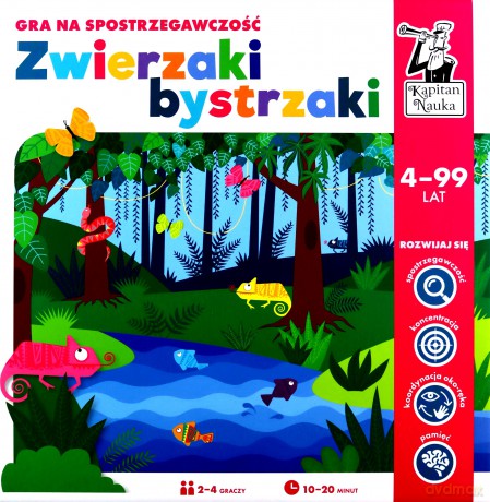 Gra na spostrzegawczość Zwierzaki bystrzaki Kapitan Nauka [GRA]