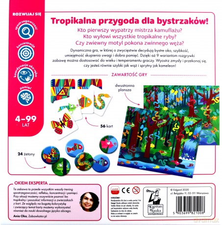 Gra na spostrzegawczość Zwierzaki bystrzaki Kapitan Nauka [GRA]