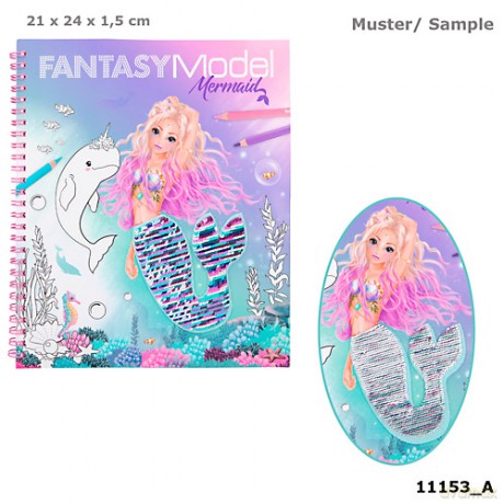 Kolorowanka z cekinami i naklejkami Fantasy Model 11153A