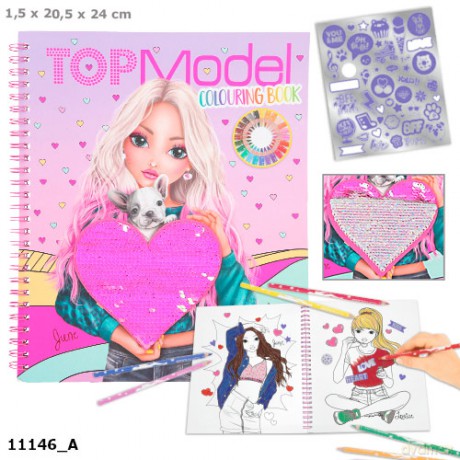Kolorowanka z cekinami i naklejkami TOPModel 11146A