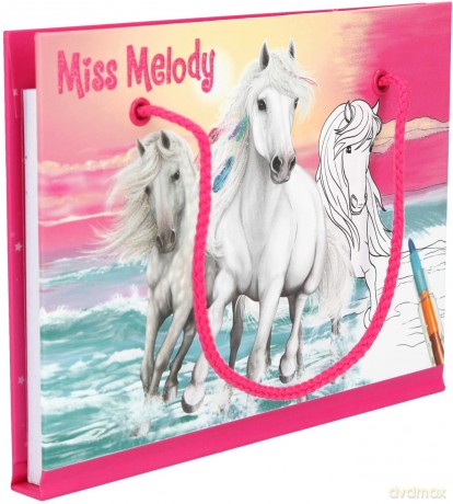 Kolorowanka z rączką i kredką z wymiennym wkładem Miss Melody 11040A