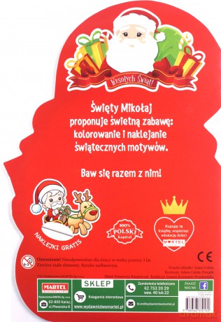Mikołaj. Kolorowanka z naklejkami. Wykrojnik - Adam Gdula [KSIĄŻKA]