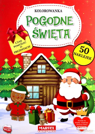 Pogodne święta. Kolorowanka z naklejkami - Katarzyna Ratajszczak, Adam Gdula [KSIĄŻKA]