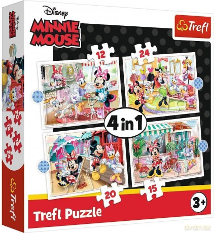 Puzzle 4w1 (12,15,20,24) Minnie z przyjaciółmi 34355 [PUZZLE]