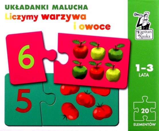 Układanki malucha Liczymy warzywa i owoce Kapitan Nauka [PUZZLE]