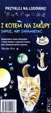 Z kotem na zakupy notes z magnesem na lodówkę [KALENDARZ]