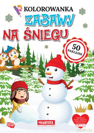 Zabawy na śniegu. Kolorowanka z naklejkami - Katarzyna Ratajszczak, Adam Gdula [KSIĄŻKA]