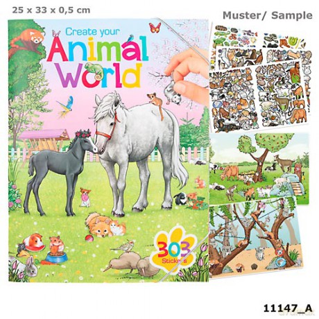 Zestaw z naklejkami Animal World 11147A