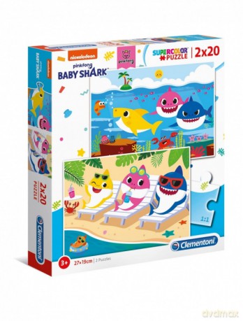 CLEMENTONI 2x20 el. Super kolor Baby Shark [PUZZLE]