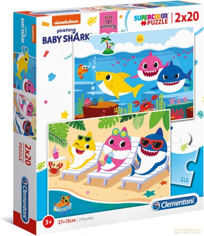 CLEMENTONI 2x20 el. Super kolor Baby Shark [PUZZLE]