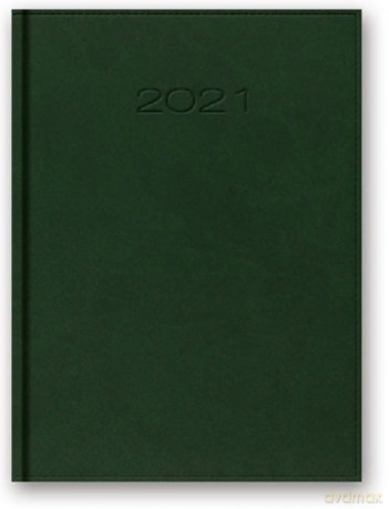 Kalendarz 2021 A5 dzienny oprawa vivella zielony [KALENDARZ]