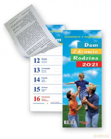 Kalendarz 2021 KL01 Dom Zdrowie Rodzina z magnesem [KALENDARZ]