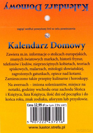 Kalendarz 2021 KL04 Kalendarz Domowy [KALENDARZ]