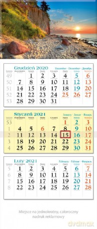 Kalendarz 2021 trójdzielny KT 02 KLIF [KALENDARZ]