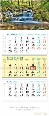 Kalendarz 2021 trójdzielny KT 04 Strumień [KALENDARZ]