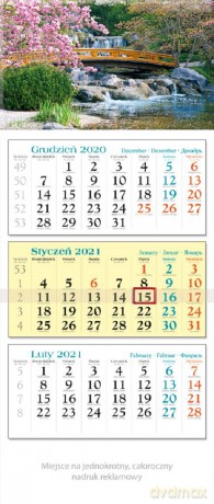 Kalendarz 2021 trójdzielny KT 08 Mostek [KALENDARZ]