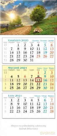 Kalendarz 2021 trójdzielny KT 09 Droga [KALENDARZ]