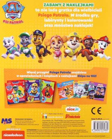 Psi Patrol Zabawy z naklejkami Ruszamy na pomoc [KSIĄŻKA]