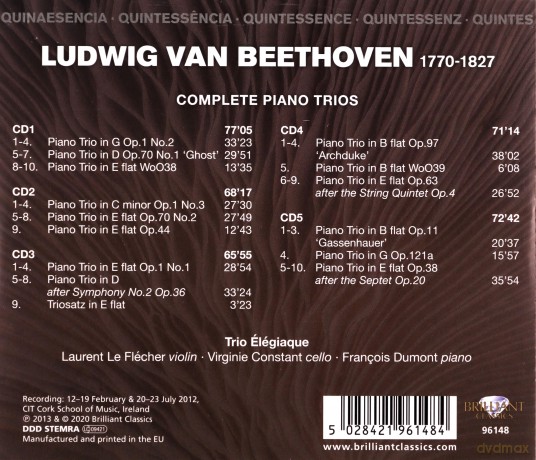 Trio Elegiaque: Quintessence Beethoven: Complete Piano Trios [5CD]