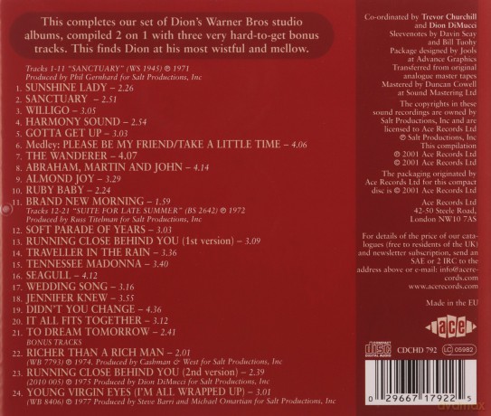 Dion: Sanctuary/ Suite For Late Summer [CD]