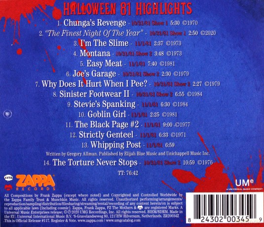 Frank Zappa: Halloween 81 [CD]
