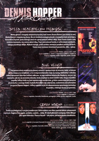 Gwiazdy kina: Dennis Hopper - Speed/ Blue velvet/ Czarna wdowa BOX [3DVD]