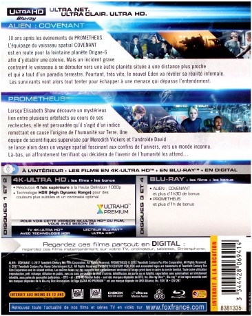 Alien: Covenant / Prometheus (Obcy Przymierze / Prometeusz) [BOX] [2xBlu-Ray 4K]+[2xBlu-Ray]