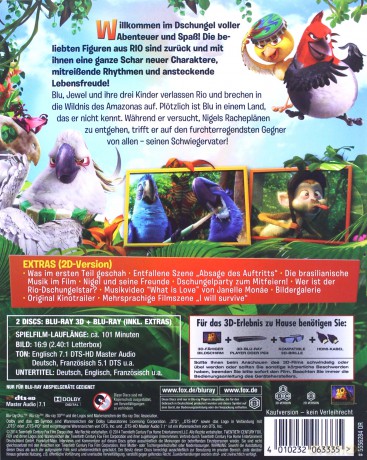 Rio 2 [Blu-Ray 3D]+[Blu-Ray]